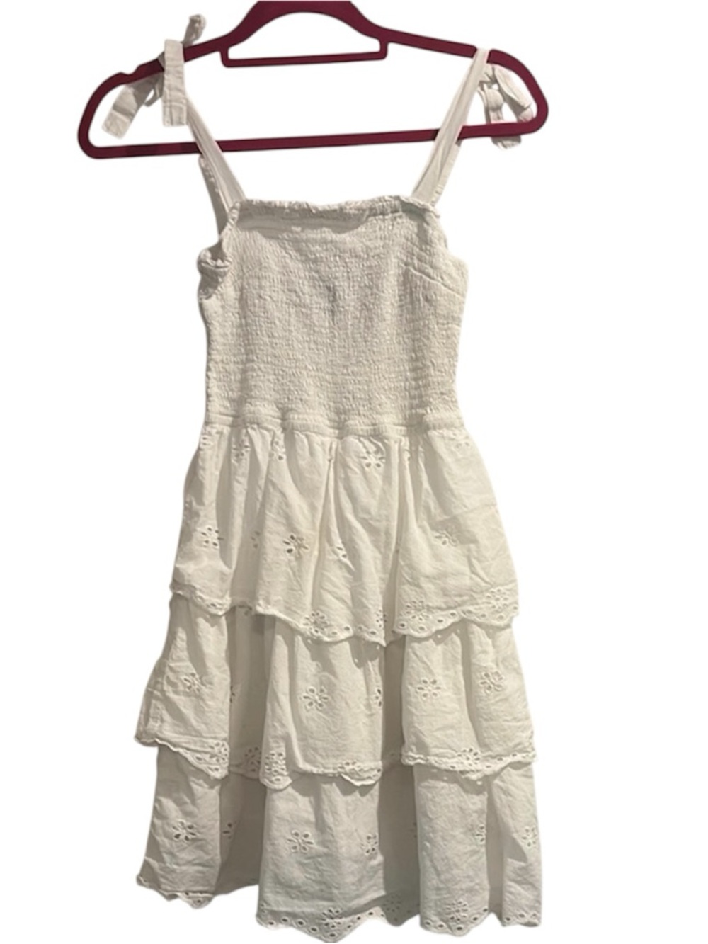 Sincerely Jules White Tiered Sundress S